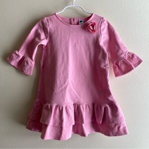 Janie and Jack Pink Cotton Flower Ruffled Dress Size 4
